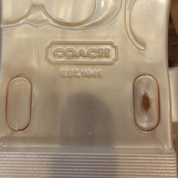 NWOT Coach Phila Golden Champagne T Strap Thong Jelly Sandals - Picture 14 of 15